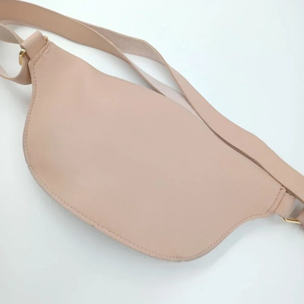 MEIXIAOME WMN'S Adjustable No Clip Belt Bag, Blush Pink & Gold.Vegan Leather Raw - Picture 5 of 7